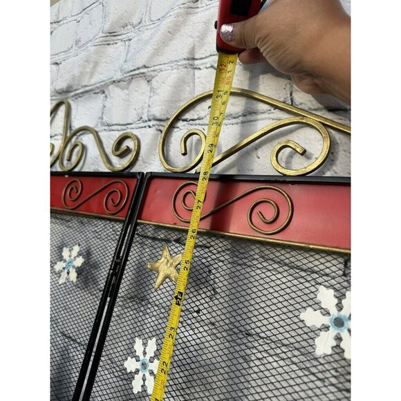 Vintage Foldable 3D Metal Fireplace Hand Painted Screen - Picture 9 of 14